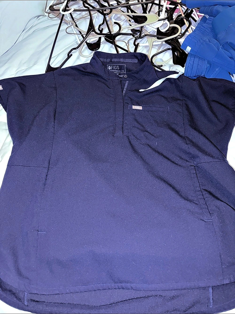 FIGS Rafaela Oversized Scrub Top navy blue